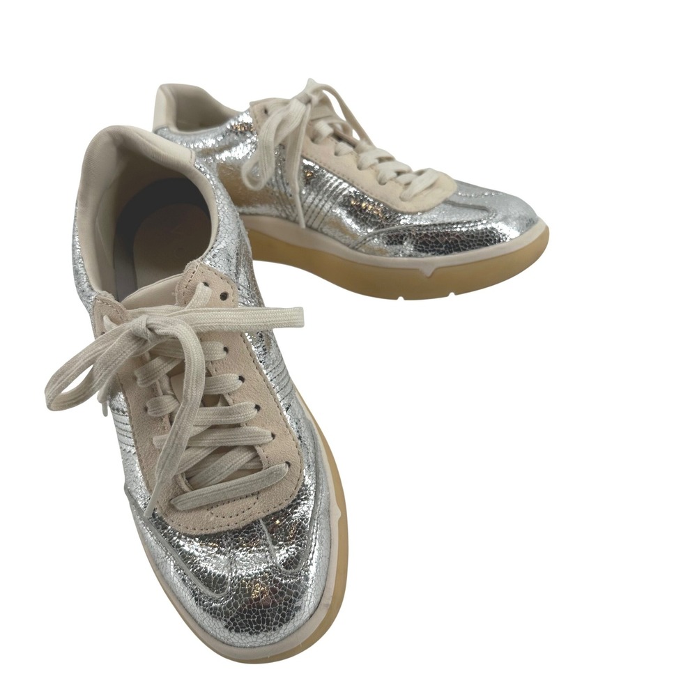 Vionic City Walk Sneakers Glam Comfort Holiday Retro Women 7 Silver Metallic